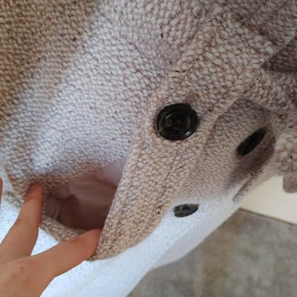 Liz Claiborne Outfitters Light Cream White Size Large L Heavy Button Coat Winter - Picture 6 of 16